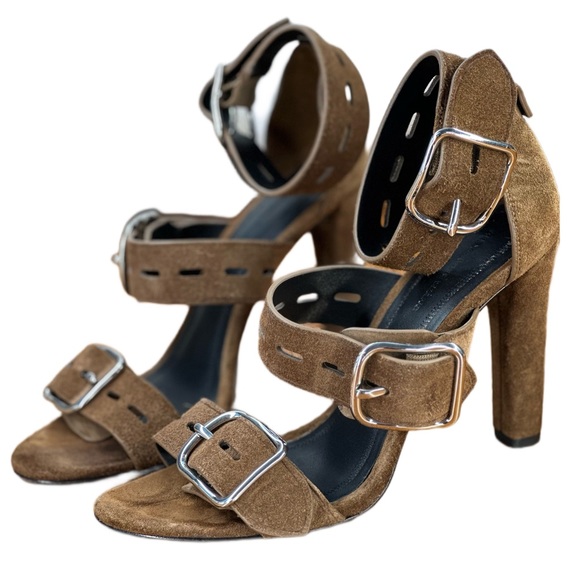 Alexander Wang Suede Sandals size 37 1/2 or US 7 1/2 in beautiful condition - Picture 2 of 9